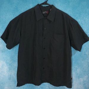 Pineapple Connection Short Sleeve Button Up Shirt, Men's, Black, Size Medium